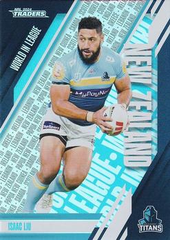 2024 NRL Traders Titanium - World In League Parallel #WLP18 Isaac Liu Front